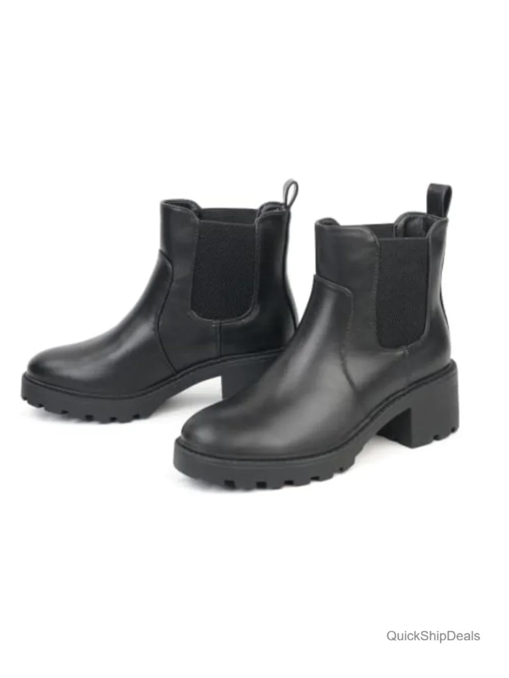 Women's Chelsea Ankle Boots Platform Chunky Heel Lug Sole Slip-On Booties